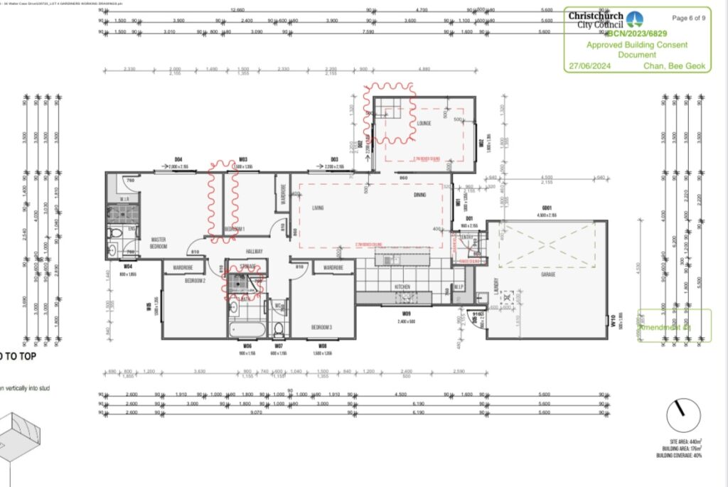 Floor plan for 4-bedroom 2-bathroom custom home at Kannedys landing, Halswell