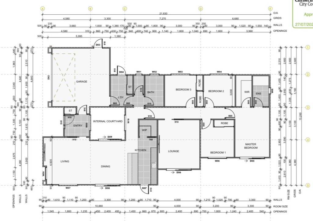 Floor plan for 4-bedroom 2-bathroom custom home at Ferbane Way, Halswell