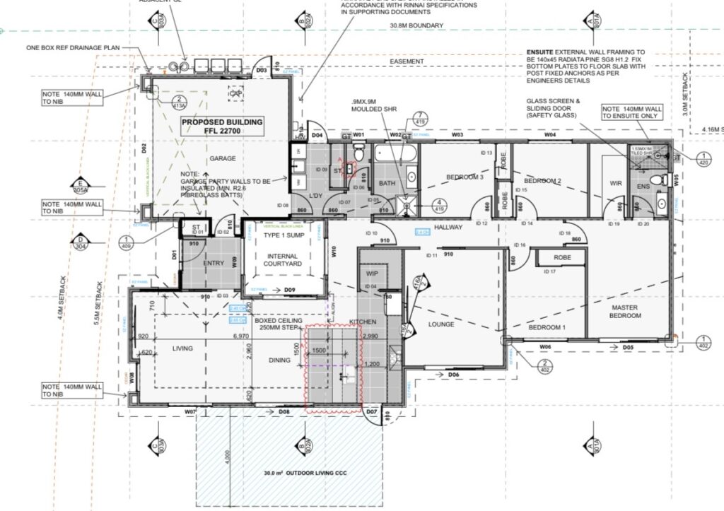 Floor plan for 4-bedroom 2-bathroom custom home at Ferbane Way, Halswell