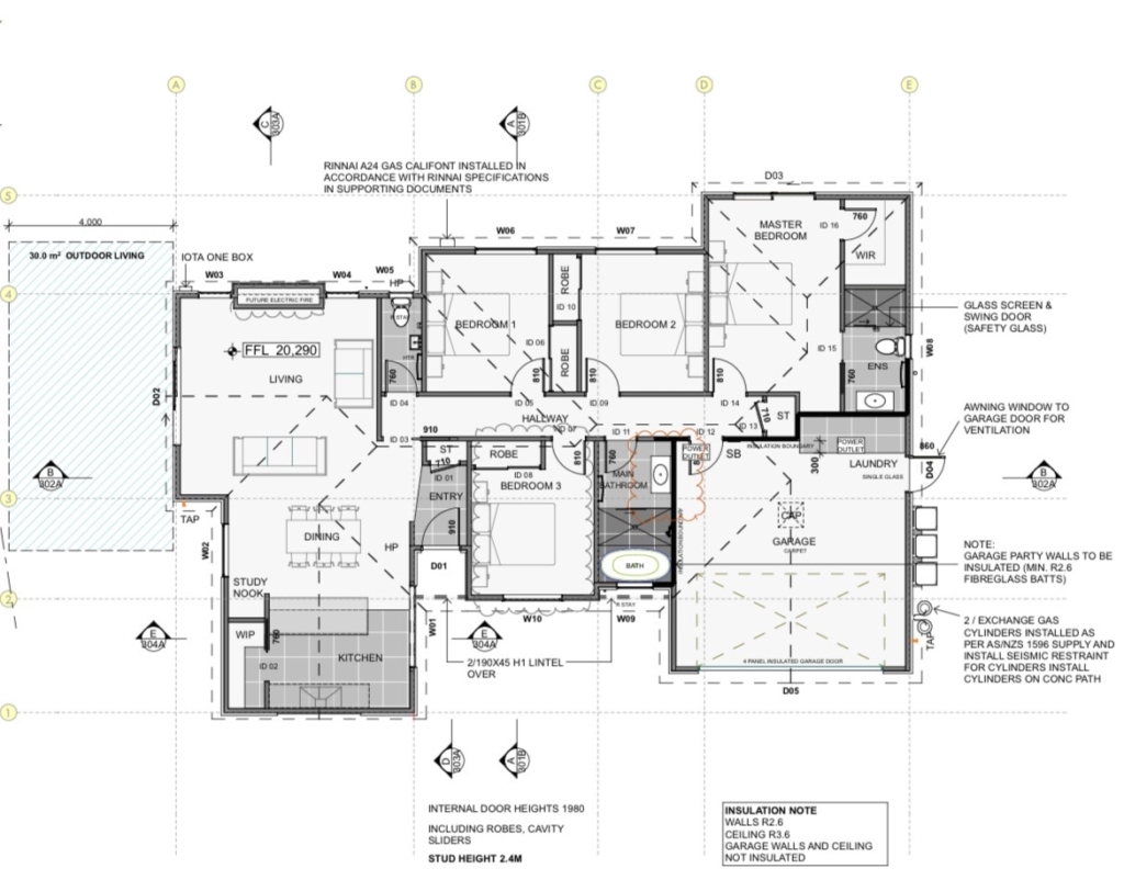 Floor plan for 4-bedroom 2-bathroom custom home at Larissa Road, Halswell