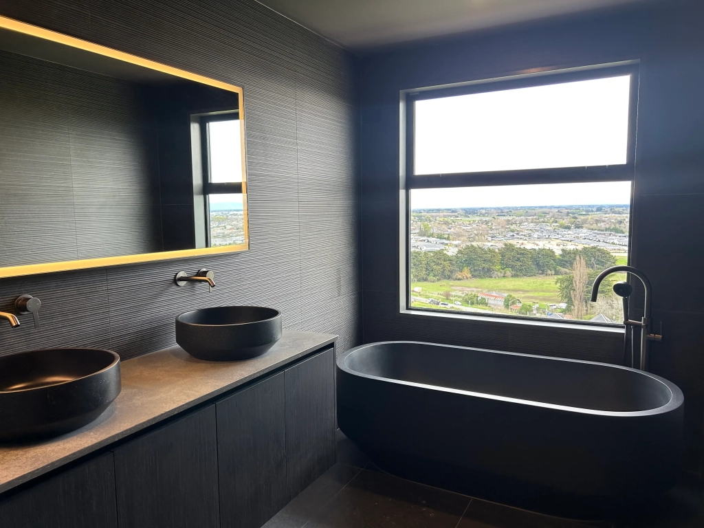 Bathroom in 4-bedroom 2-bathroom custom home at Kitcheners Knoll Road, Kennedys Bush