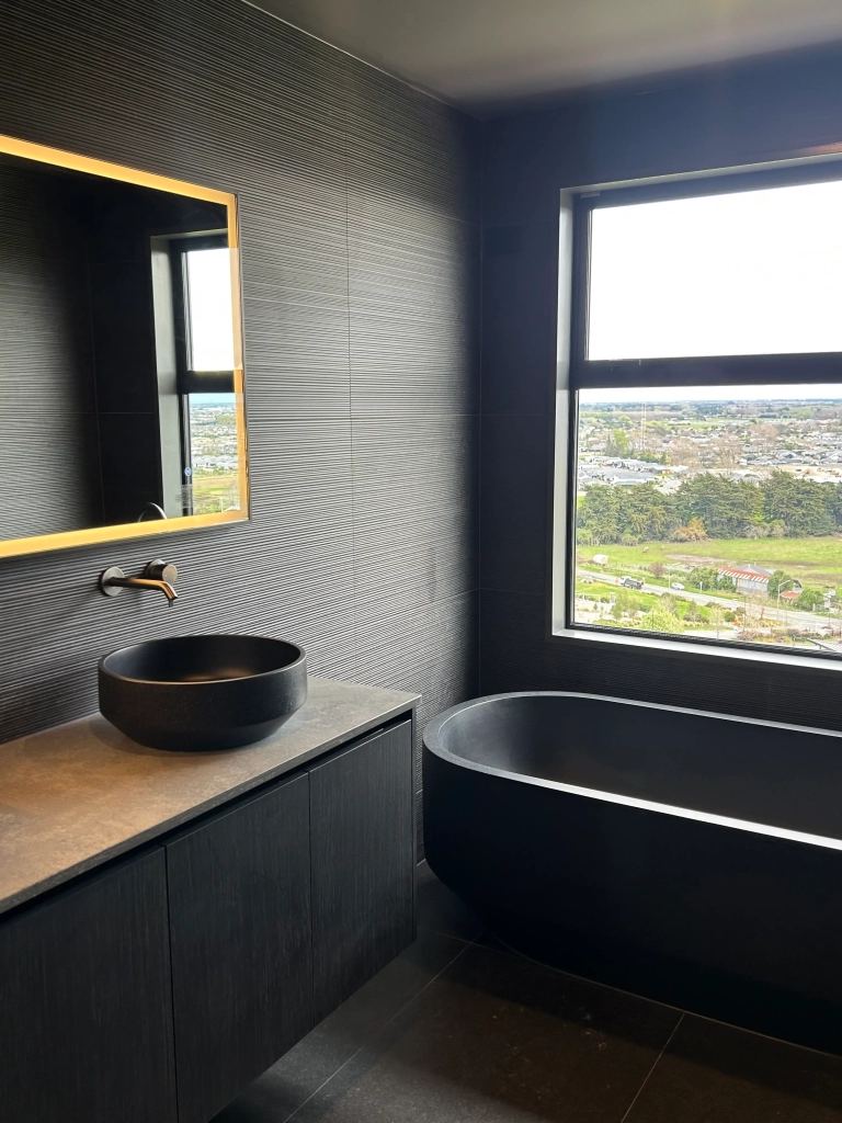 Bathroom in 4-bedroom 2-bathroom custom home at Kitcheners Knoll Road, Kennedys Bush