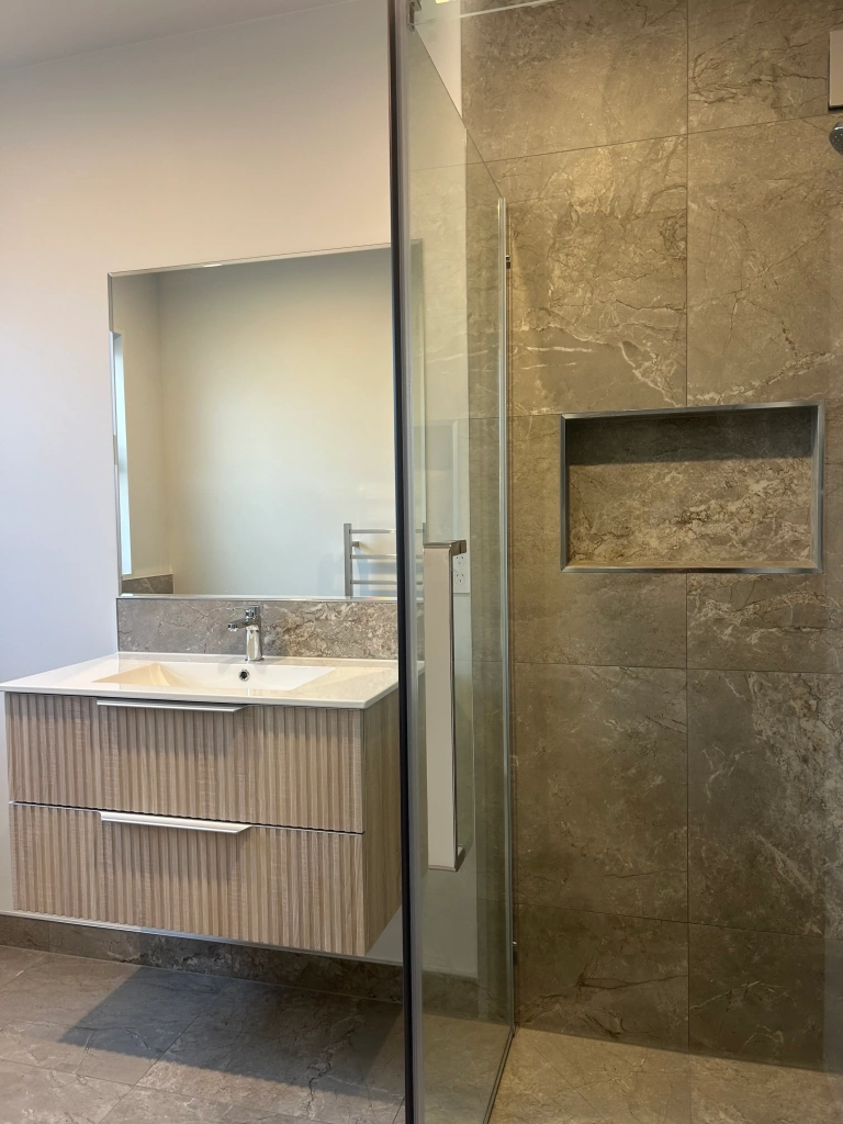 Bathroom in 4-bedroom 2-bathroom custom home at Quaifes Road, Halswell