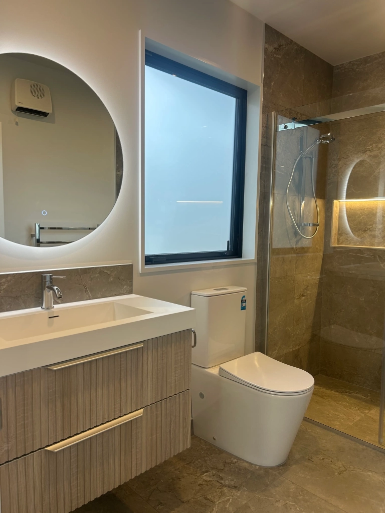 Bathroom in 4-bedroom 2-bathroom custom home at Quaifes Road, Halswell