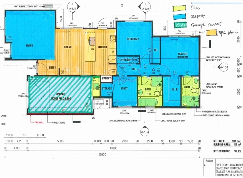 Floor plan for 3-bedroom 2-bathroom custom home at Gardiners Road, Harewood