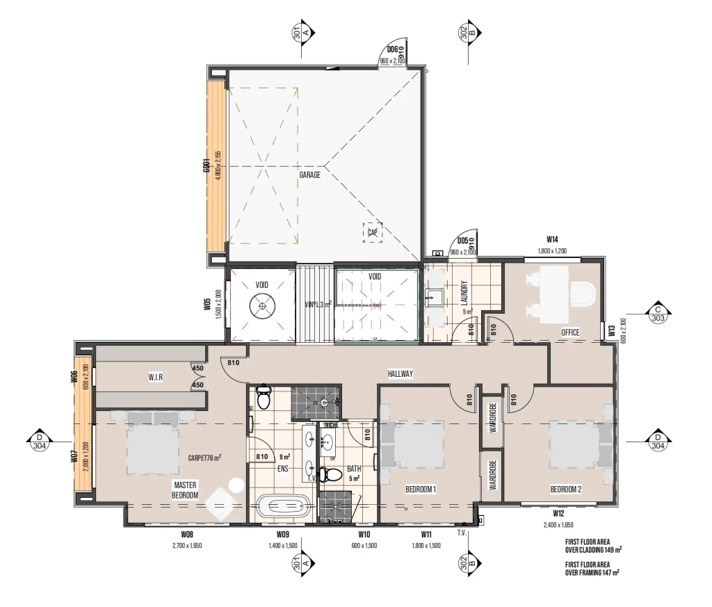 Floor plan for 4-bedroom 2-bathroom custom home at Kitcheners Knoll Road, Kennedys Bush
