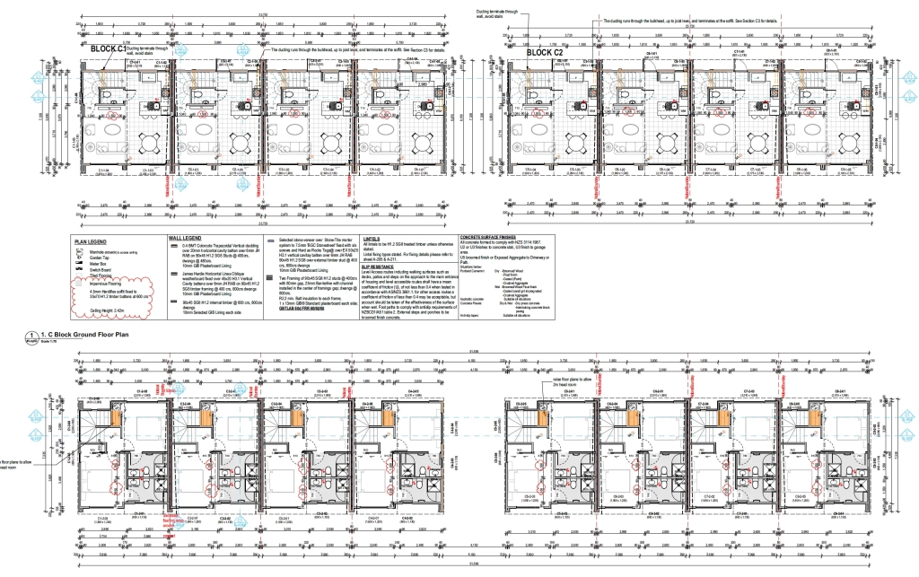 Floor plan for 2-bedroom 26-unit townhouse development at Boardway Parade, Rolleston