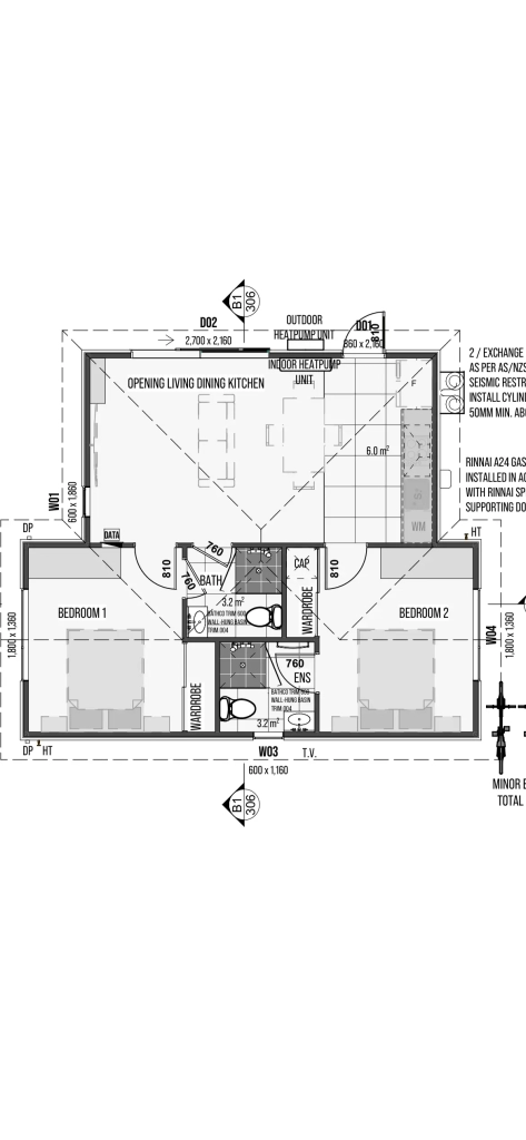 Floor plan for 4-bedroom 2-bathroom custom home at Karo Place, Ilam