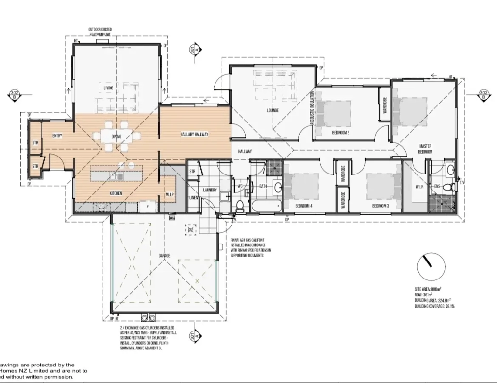 Floor plan for 4-bedroom 2-bathroom custom home at Dominico Lane, Wigram