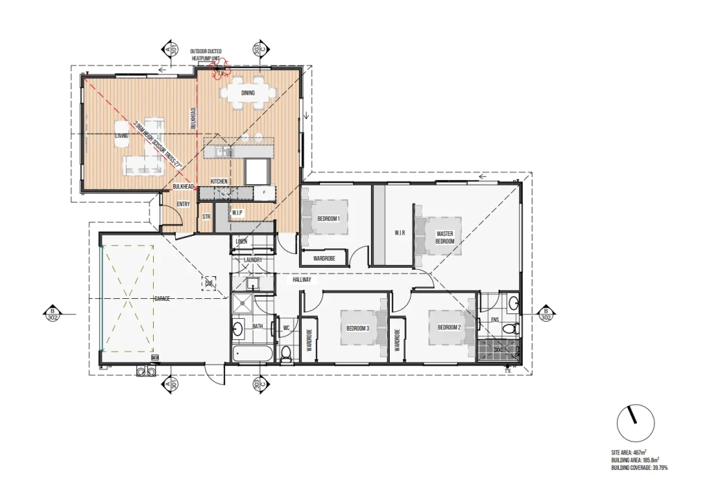Floor plan for 4-bedroom 2-bathroom custom home at Quaifes Road, Halswell