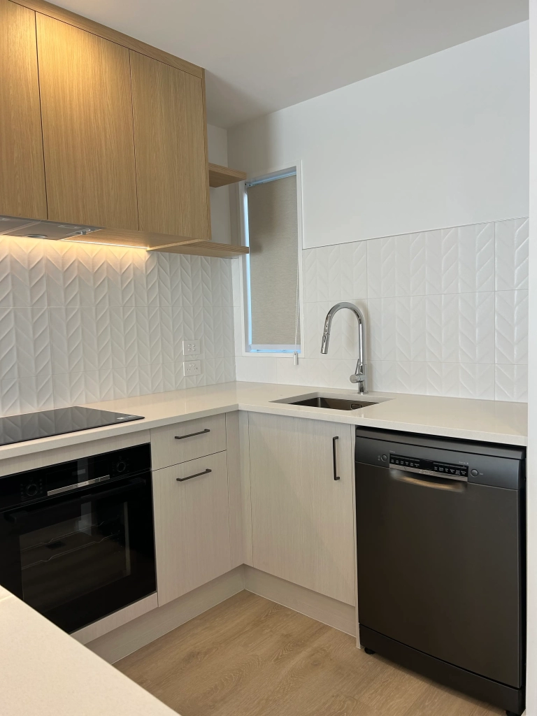 Kitchen in 2-bedroom 26-unit townhouse development at Boardway Parade, Rolleston