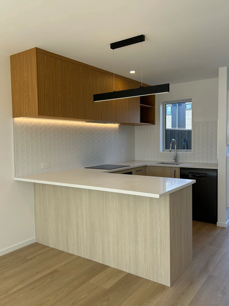Kitchen in 2-bedroom 26-unit townhouse development at Boardway Parade, Rolleston