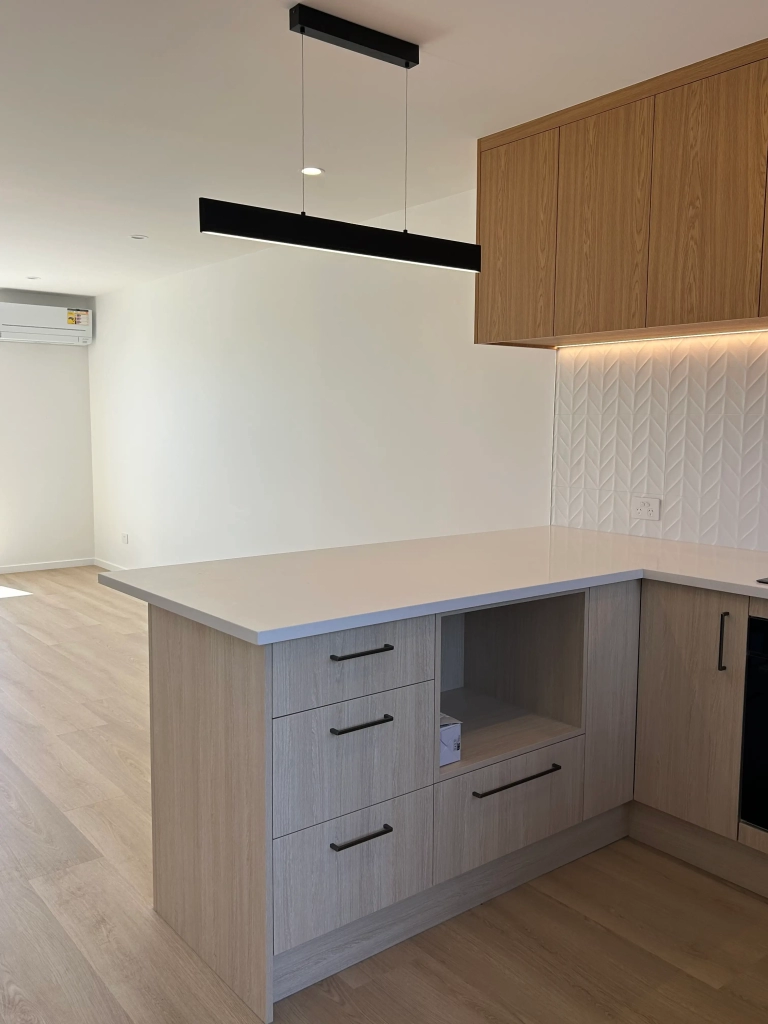 Kitchen in 2-bedroom 26-unit townhouse development at Boardway Parade, Rolleston