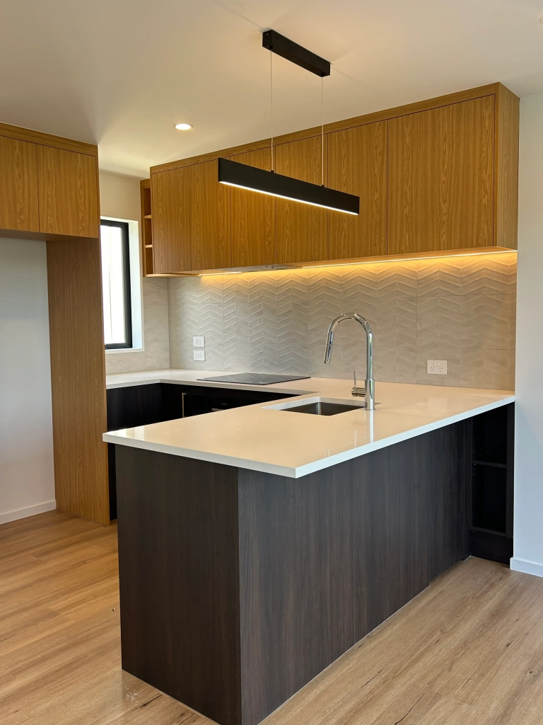 Kitchen in 2-bedroom 26-unit townhouse development at Boardway Parade, Rolleston