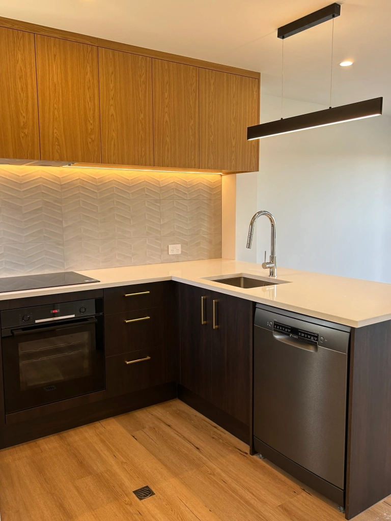 Kitchen in 2-bedroom 26-unit townhouse development at Boardway Parade, Rolleston