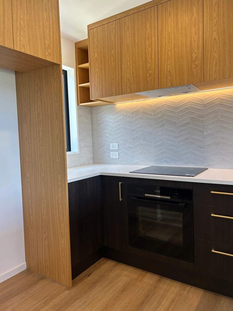 Kitchen in 2-bedroom 26-unit townhouse development at Boardway Parade, Rolleston