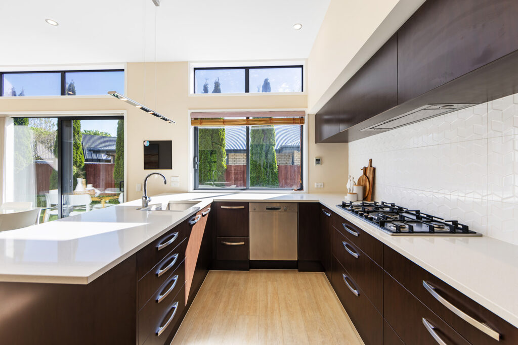 Kitchen in 3-bedroom 3-bathroom custom home at Buchanans Road, Yaldhurst