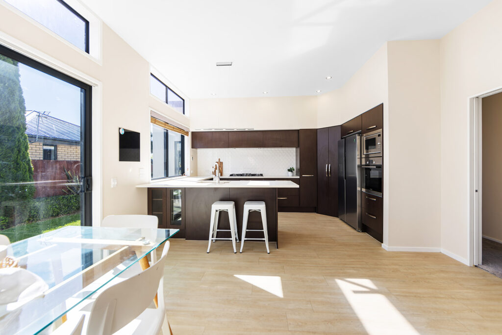 Kitchen in 3-bedroom 3-bathroom custom home at Buchanans Road, Yaldhurst