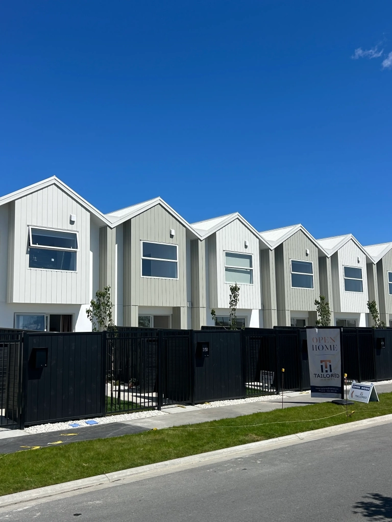 Exterior of 2-bedroom 26-unit townhouse development at Boardway Parade, Rolleston