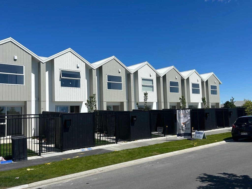 Exterior of 2-bedroom 26-unit townhouse development at Boardway Parade, Rolleston