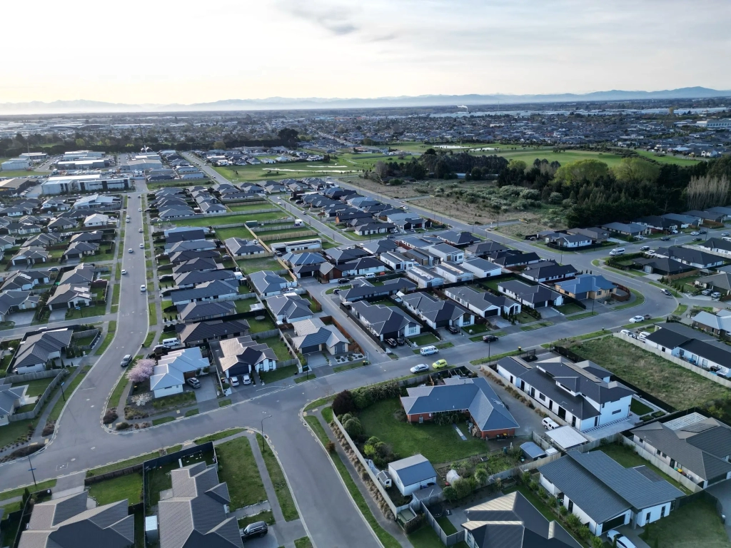 Exterior of 3-bedroom 6-unit townhouse development at Bernina Lane, Wigram