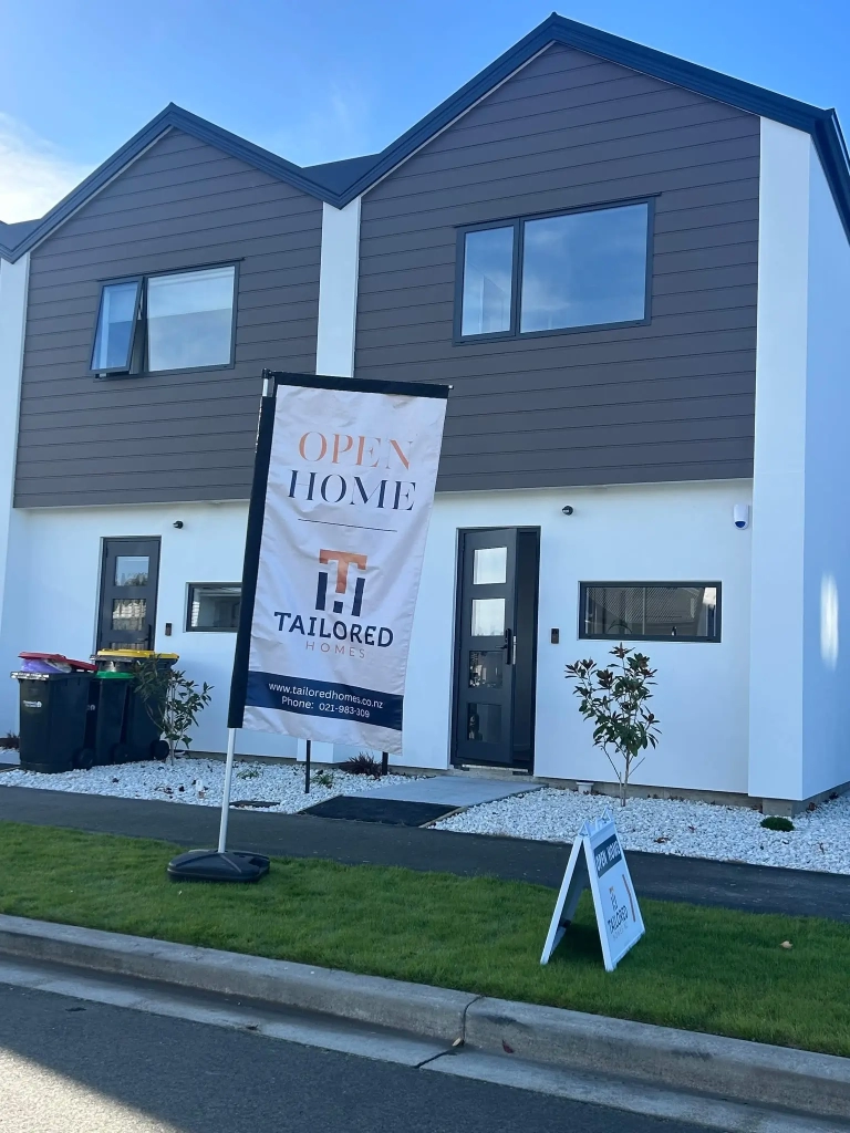 Exterior of 2-bedroom 15-unit townhouse development at Deal Street, Wigram