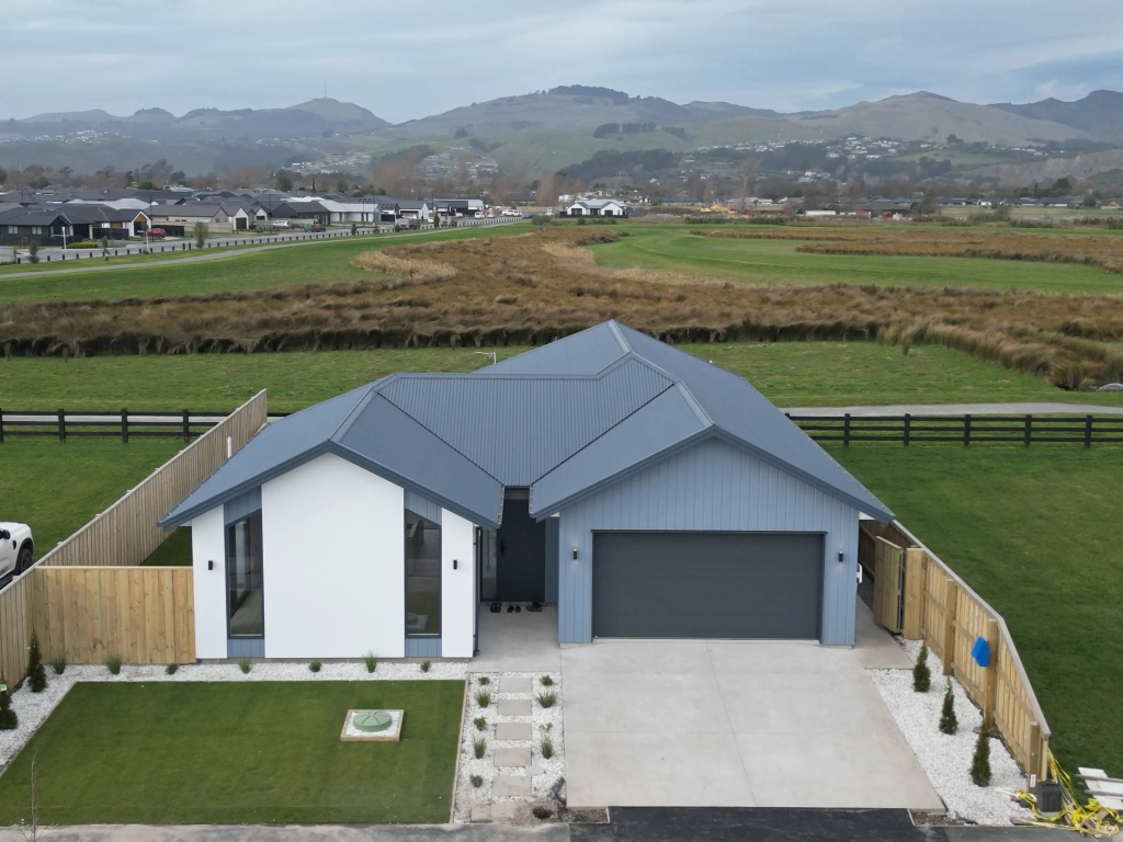 Exterior of 4-bedroom 2-bathroom custom home at Quaifes Road, Halswell