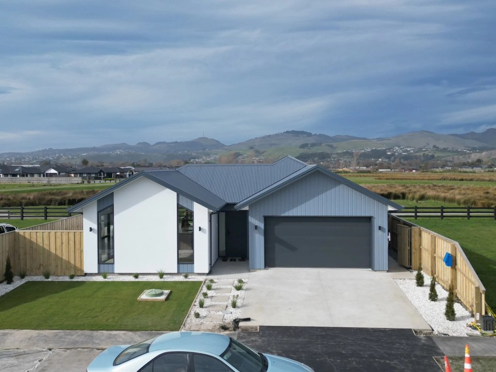 Exterior of 4-bedroom 2-bathroom custom home at Quaifes Road, Halswell