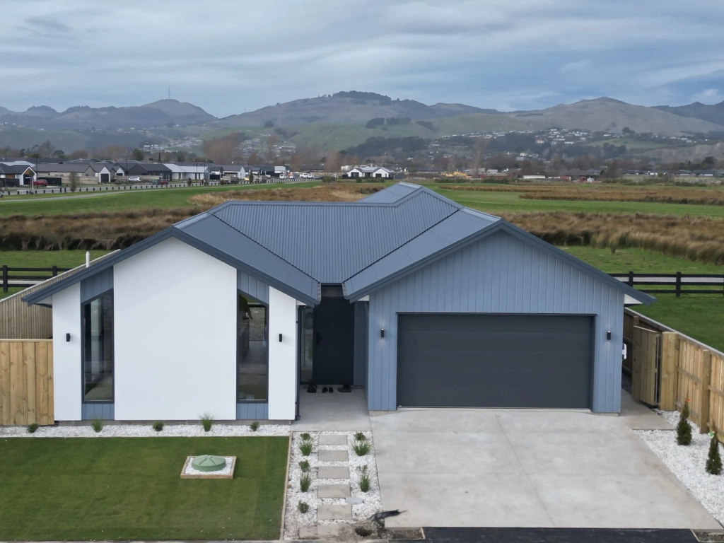Exterior of 4-bedroom 2-bathroom custom home at Quaifes Road, Halswell