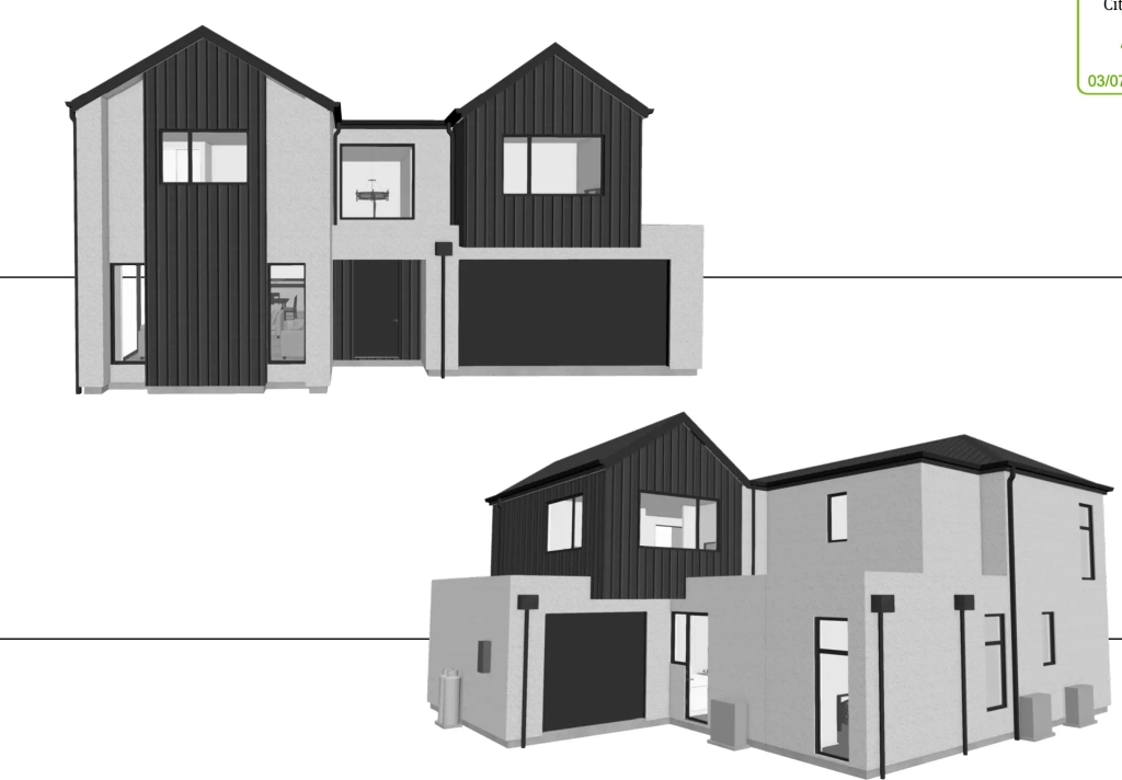 Exterior of 4-bedroom 2-bathroom custom home at Abberley Crescent, St Albans