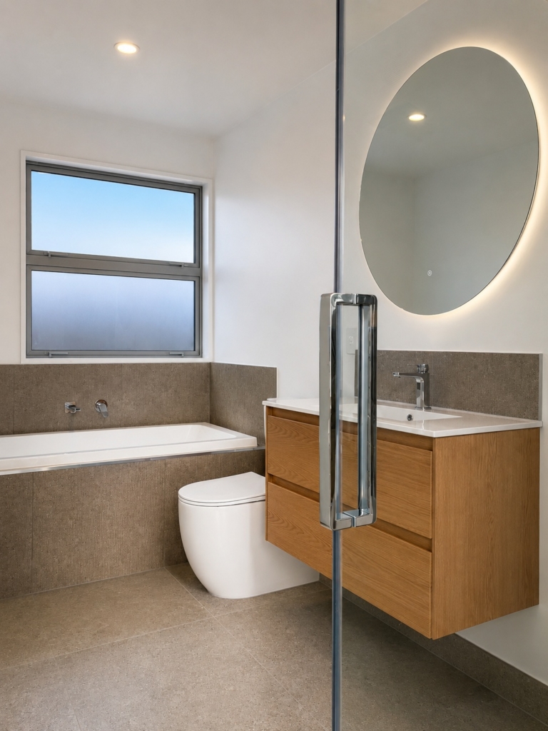 Bathroom in 4-bedroom 3-bathroom custom home at 101 Birches Road, Prebbleton