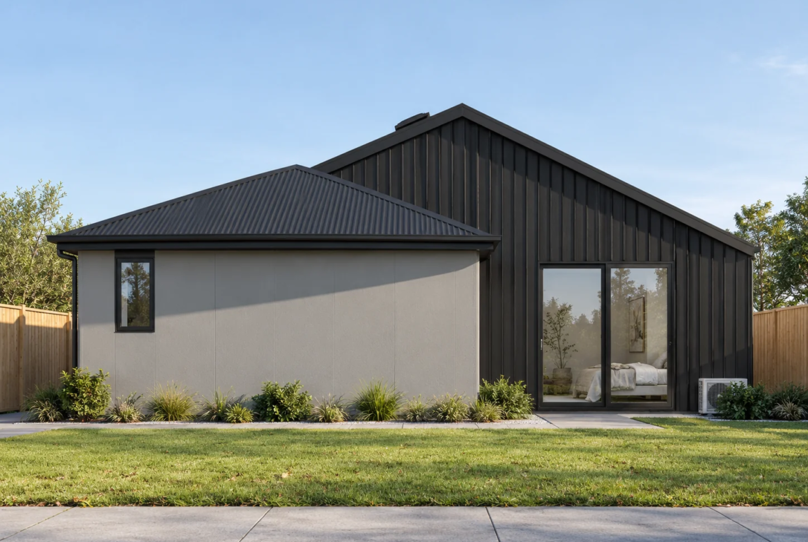 East elevation architectural render of Lot 91 at 8 Hope Drive, Earlsbrook, Lincoln