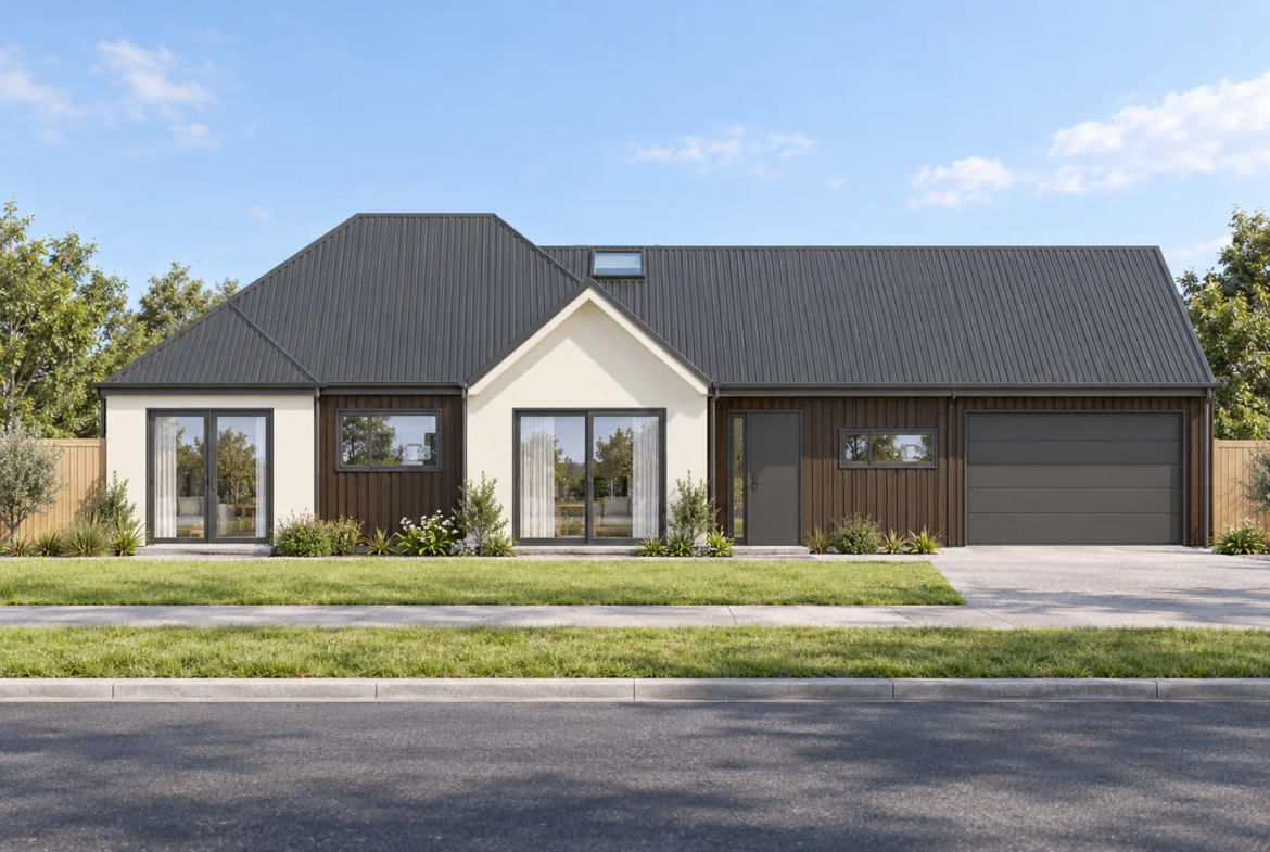 North elevation architectural render of Lot 92 at 6 Hope Drive, Earlsbrook, Lincoln