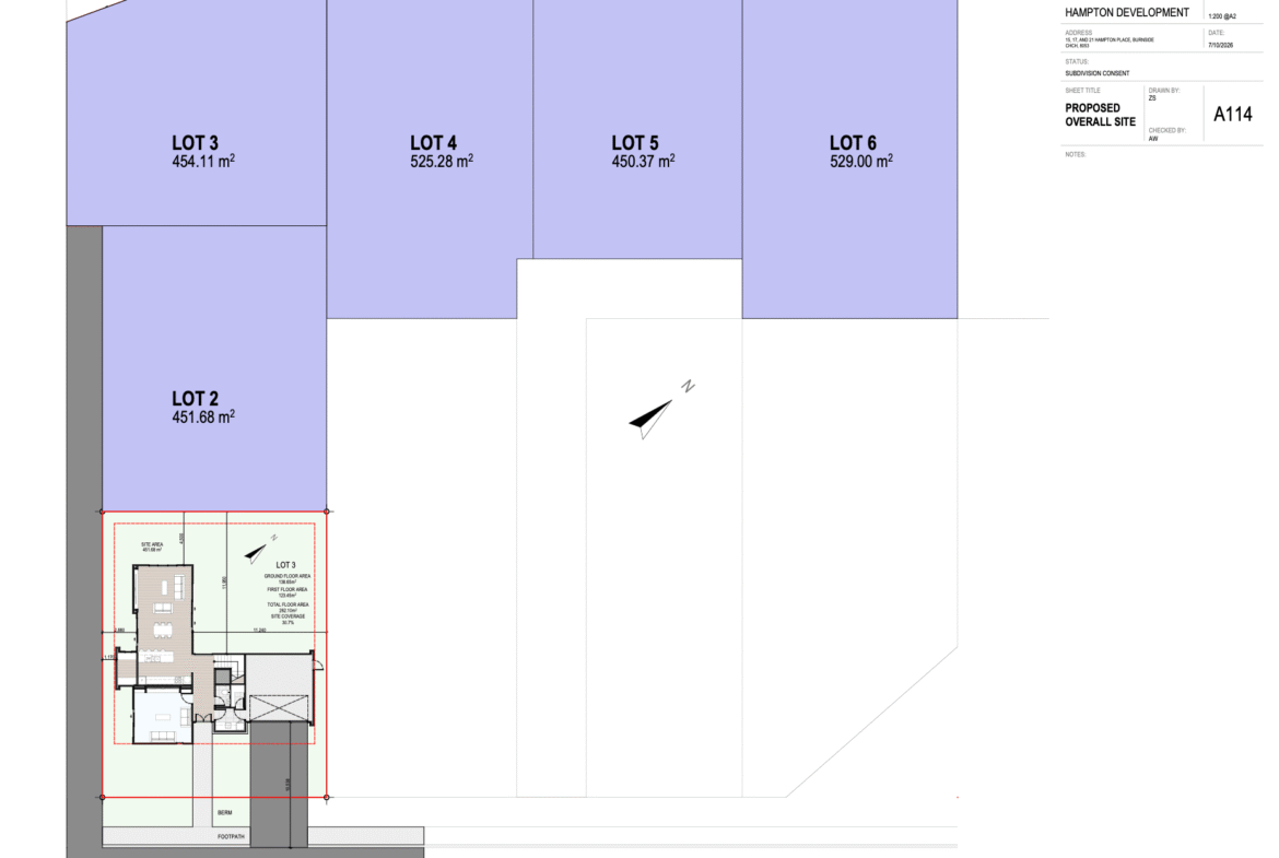 Subdivision plan for 15 Hampton Place, Burnside